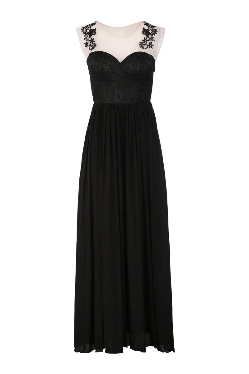 Black Lace Floor Length Dress Uk Ficts
