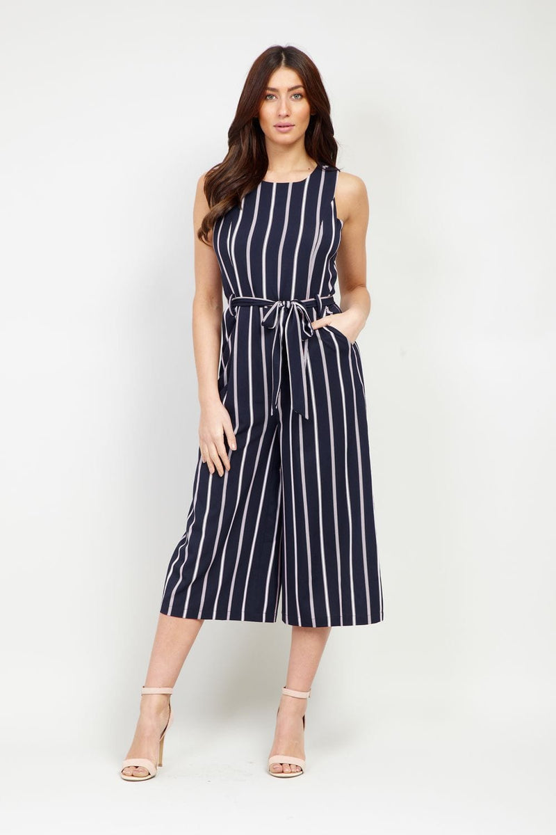 striped culotte jumpsuit