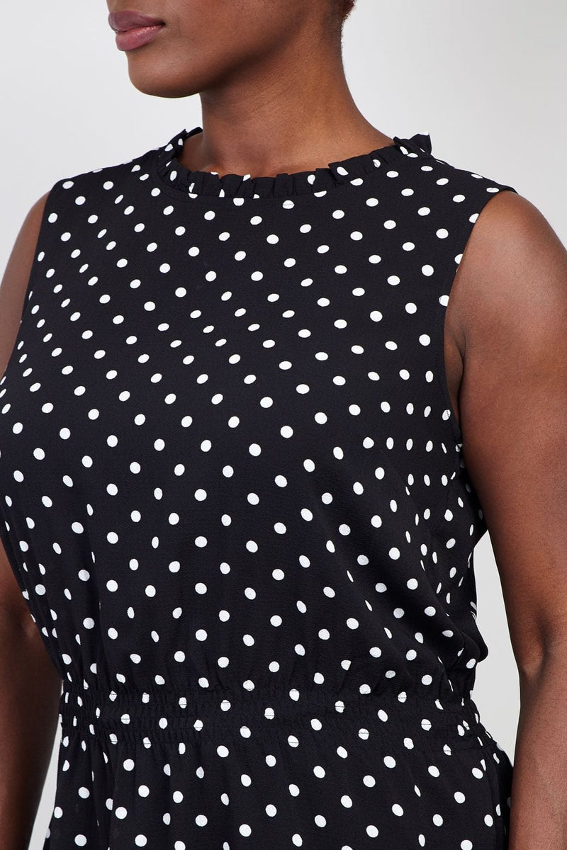 polka dot high neck top