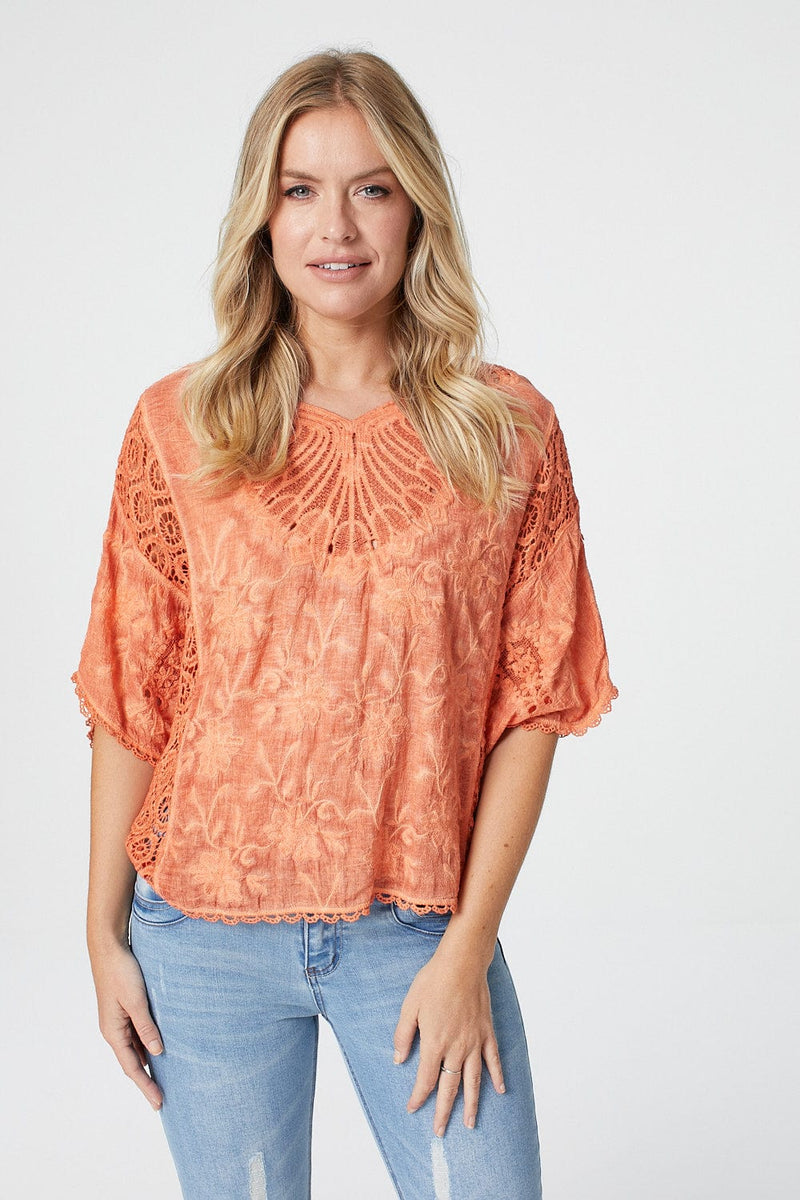 lace batwing top