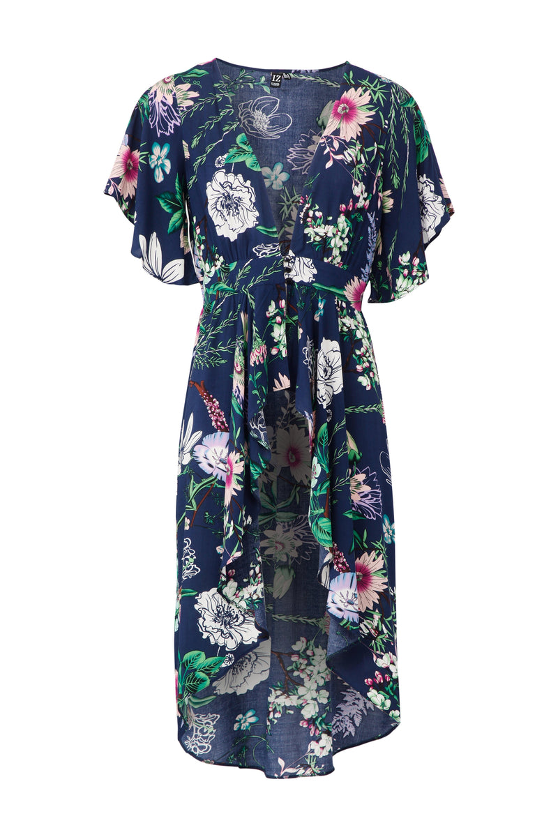 Floral High Low Kimono Top | Izabel London
