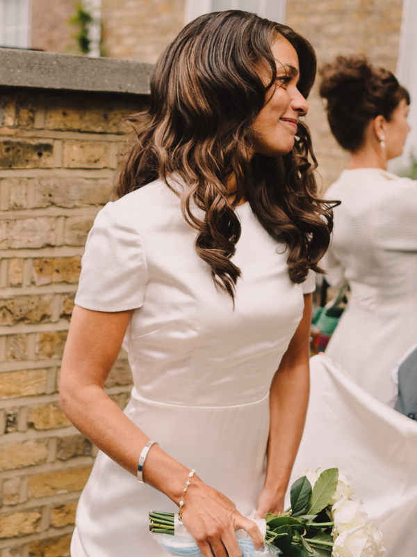 Real bride Charlotte in Andrea Hawks wedding dress