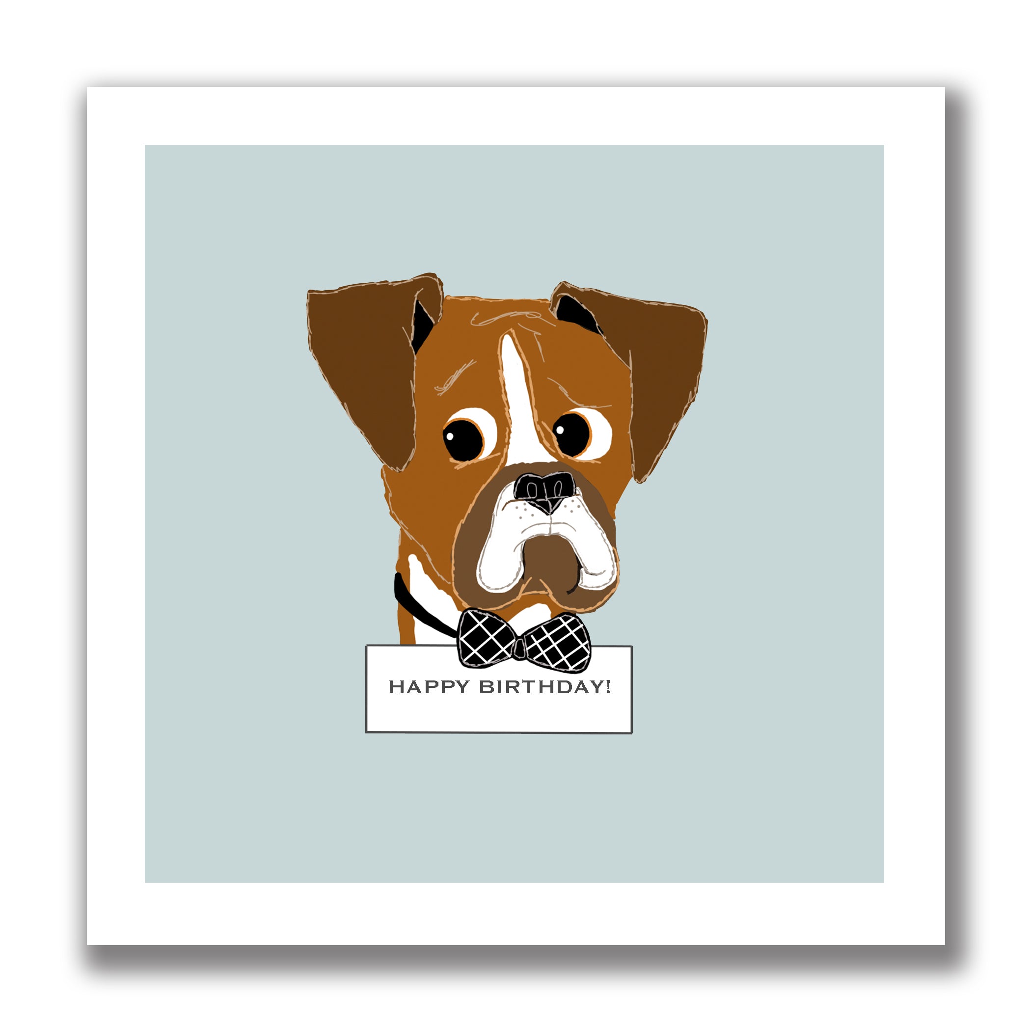 Happy Birthday Boy Boxer Dog Greeting Card The Grumble Co