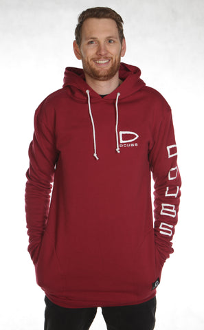 faded red hoodie