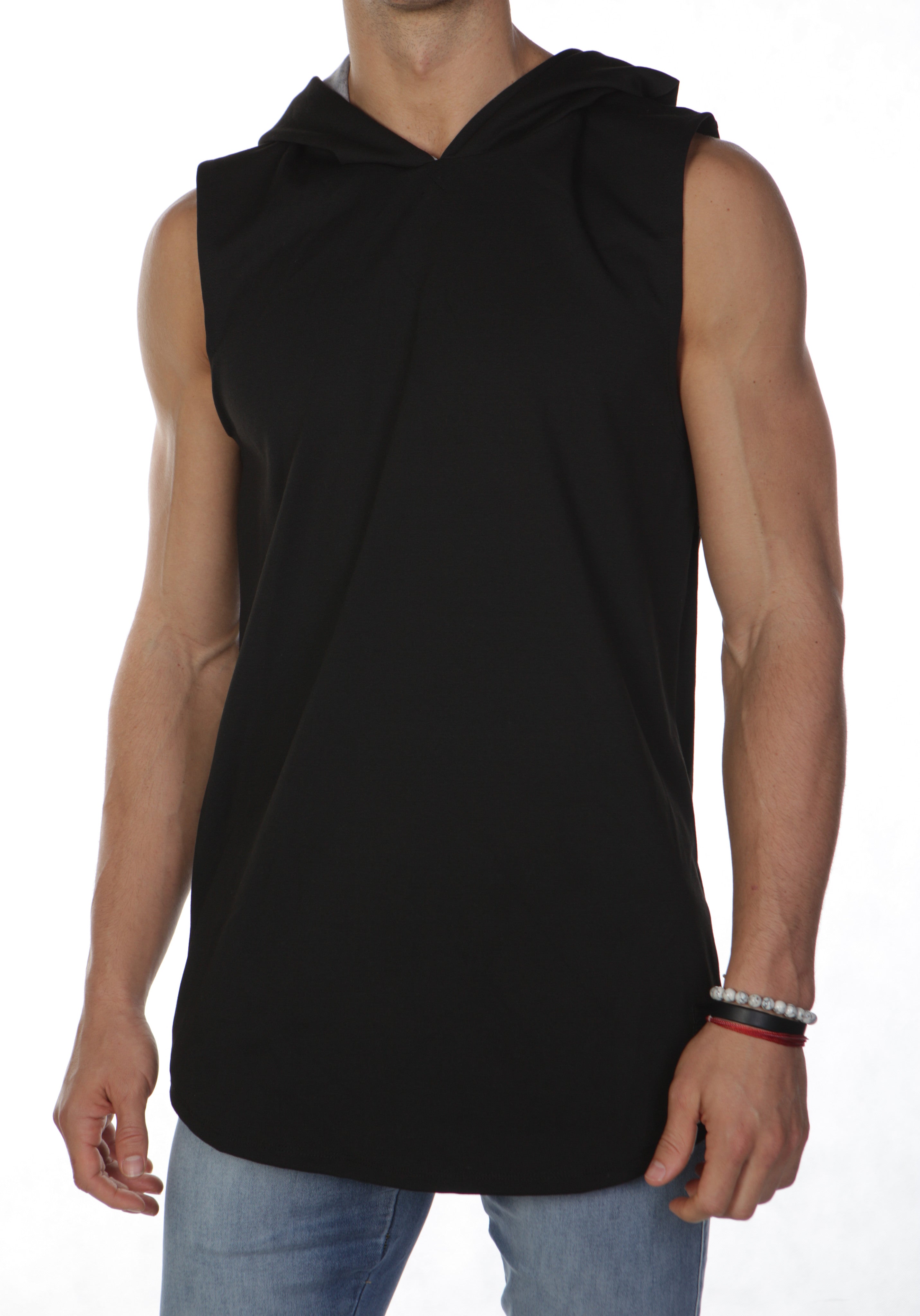 Riley Sleeveless Hoodie - Black – Doubs Clothing