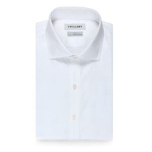Textured Solid White Non-Iron Dress Shirt