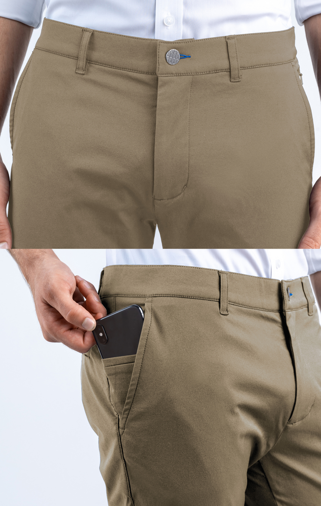 Men's Khaki Performance Dress Pants - Stretch | Twillory