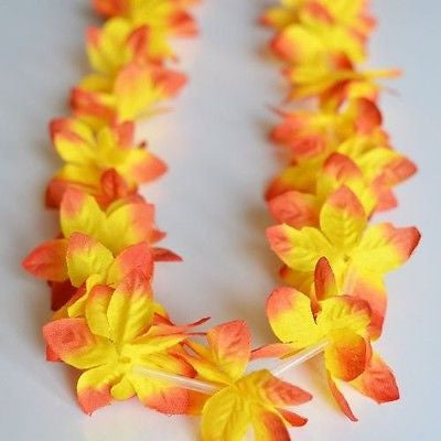 2 Premium Hawaiian Orchid Leis Necklace Various Colors! Wedding Beach Luau Party