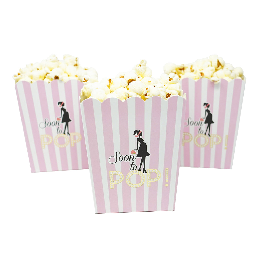 Soon To Pop Pink Baby Shower Popcorn Favor Box Set Of 20 Le Petit Pain