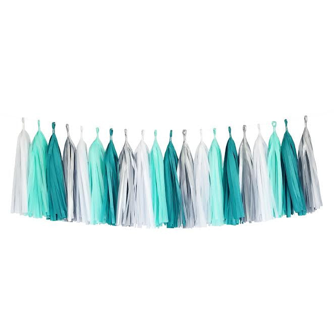 Mint Turquoise Blue Silver White Tassel Garland Banner Party Decoratio Le Petit Pain