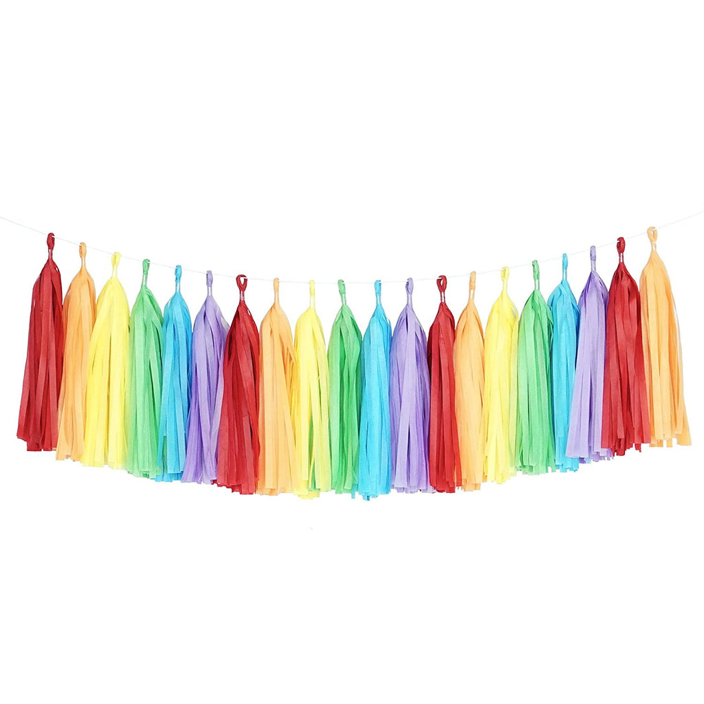 rainbow tassel garland