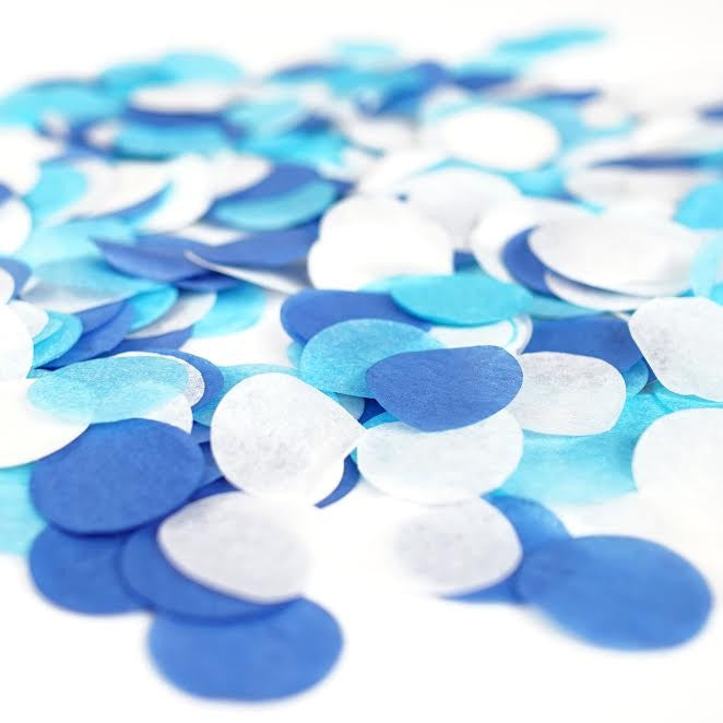 Sapphire Blue Light Blue White Paper Circle Confetti Party Decoration ...