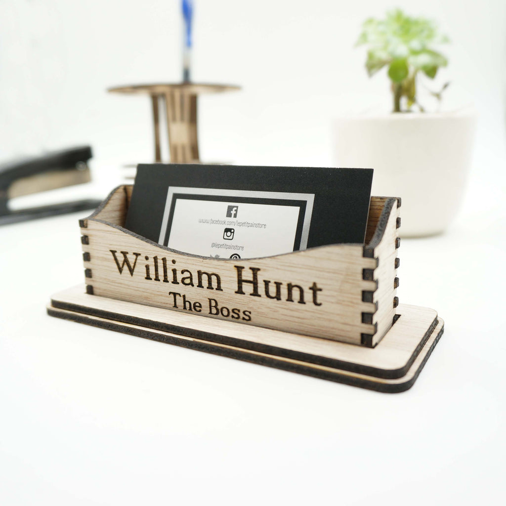 Custom Personalized Business Cards Holder Office Desk Organization Sto