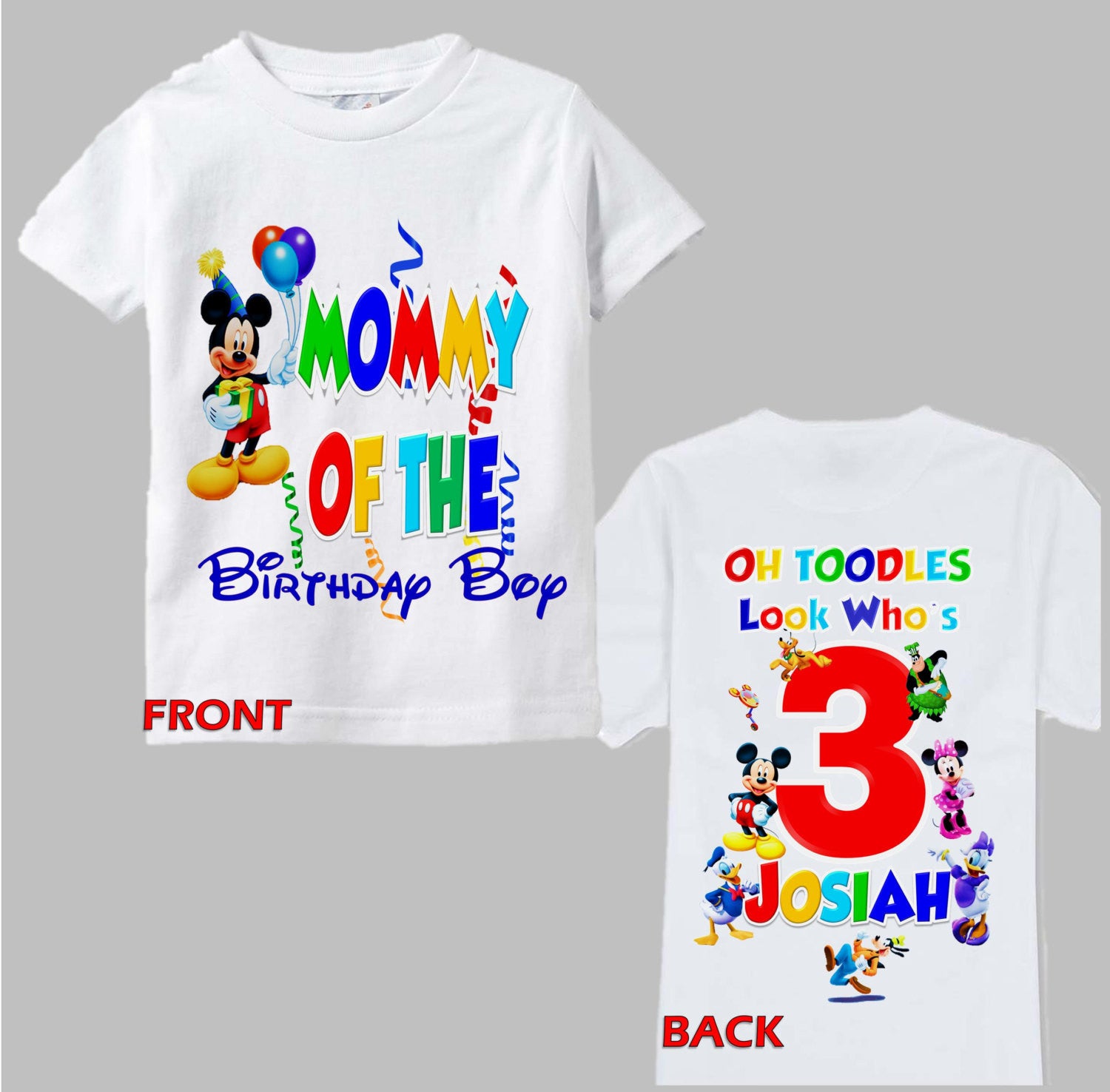 mom and dad minnie mouse birthday shirts