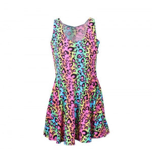 neon leopard print dress