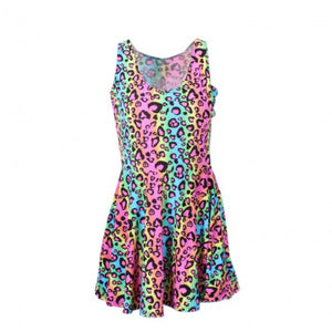 rainbow leopard print dress