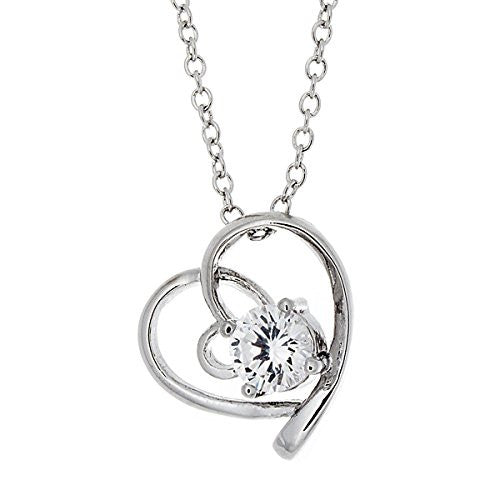 silver heart necklace for girlfriend