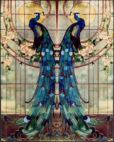 Peacock window 1908 by Louis Comfort Tiffany