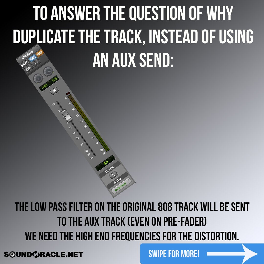 To answer the question of why duplicate the track instead of using an AUX send