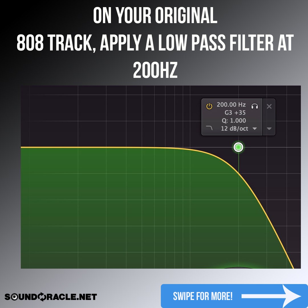 Step 3: On your duplicated 808 track, apply a high pass filter at 200Hz.