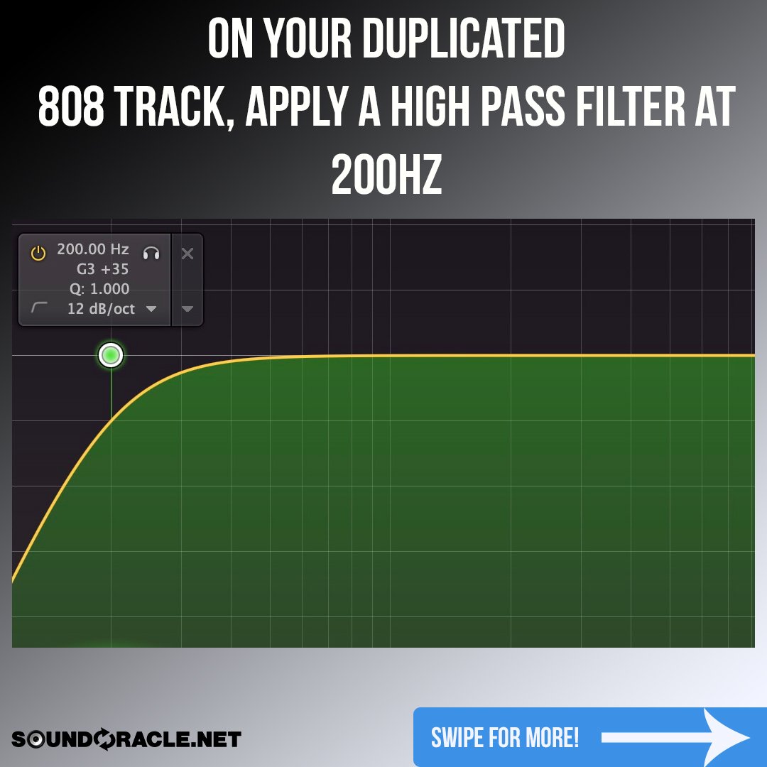 Step 2: On your original 808 track, apply a low pass filter at 200Hz.