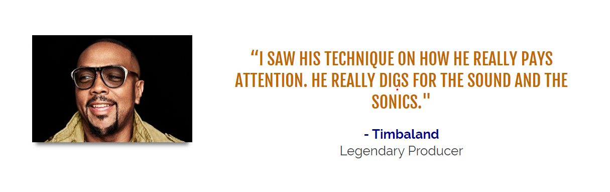 SoundOracle (Chief Sound Designer for Timbaland, whose sounds have been heard in over 20 Grammy award-winning songs by artists like Drake, Jay Z, Beyoncé, Justin Timberlake, Chris Brown, and more) 