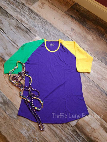 mardi gras raglan shirt