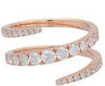 18K Gold Spiral Ring | Hand Set White Diamonds | Noemie – Noémie