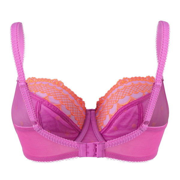 Cleo Marcie Magenta & Orange Balcony Bra - 6831 - PoinsettiaStyle.co.uk