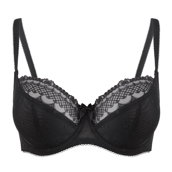 Cleo Marcie Black Balcony Bra - 6831 - PoinsettiaStyle.co.uk