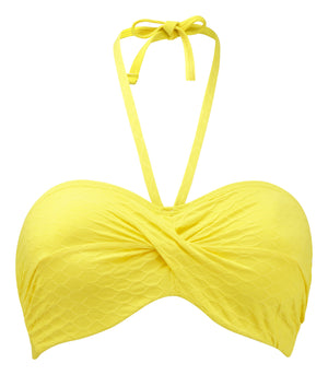 yellow bandeau swim top