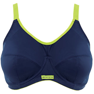 Elomi Energise J-Hook Underwire Sports Bra (8041),34GG,Navy at   Women's Clothing store