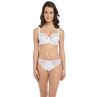 Alex Transparent Net Bra Set White