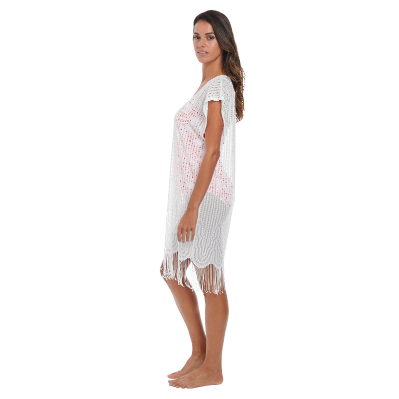 white tunic beach cover up