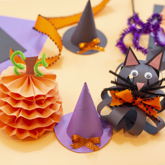 little halloween construction paper monsters