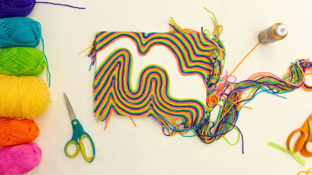 Yarn Art - canvas, clear glue, and yarn!