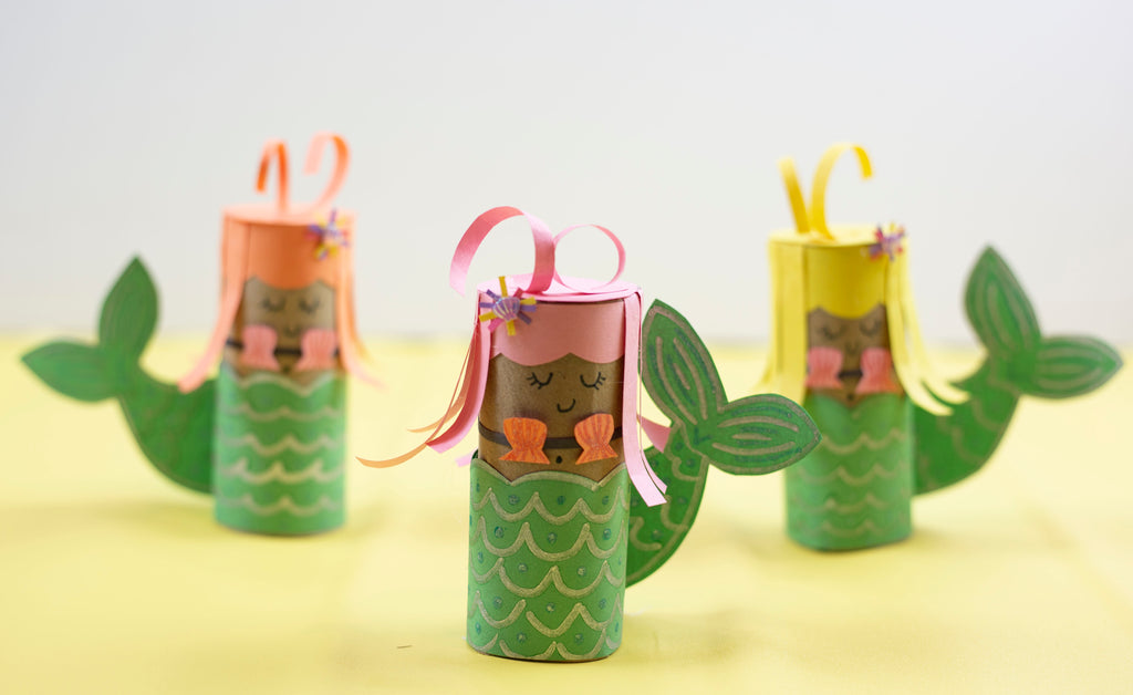 DIY Mermaid Craft For Kids With Recycled Toilet Paper Roll 