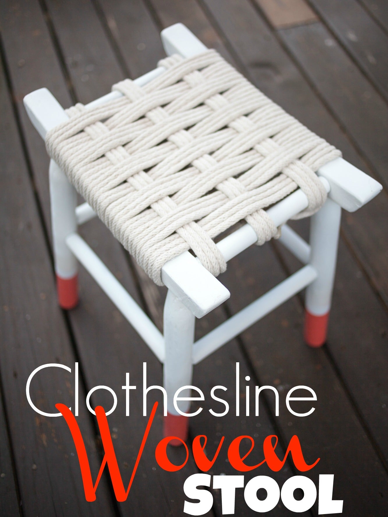 DIY Clothesline Woven Stool Pinterest