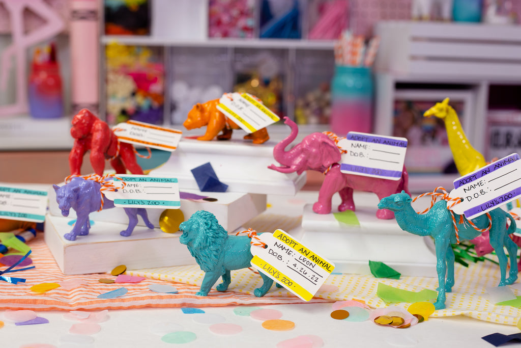 DIY Colorful Animal Party Favors