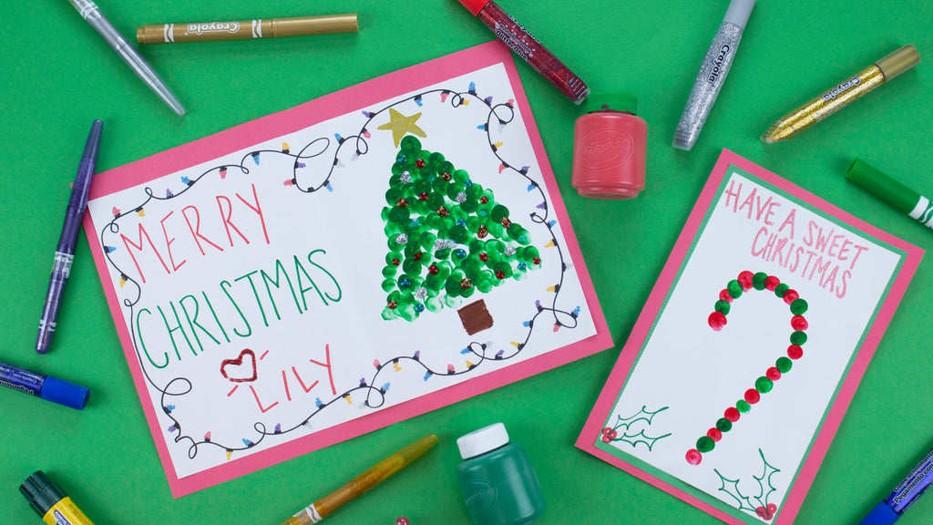 Kids Fingerprint Christmas Card Craft