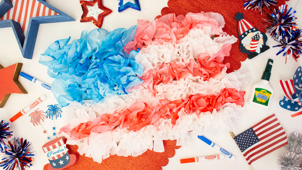 Coffee Filter American Flag Craft with Craft Box Kids and Crayola