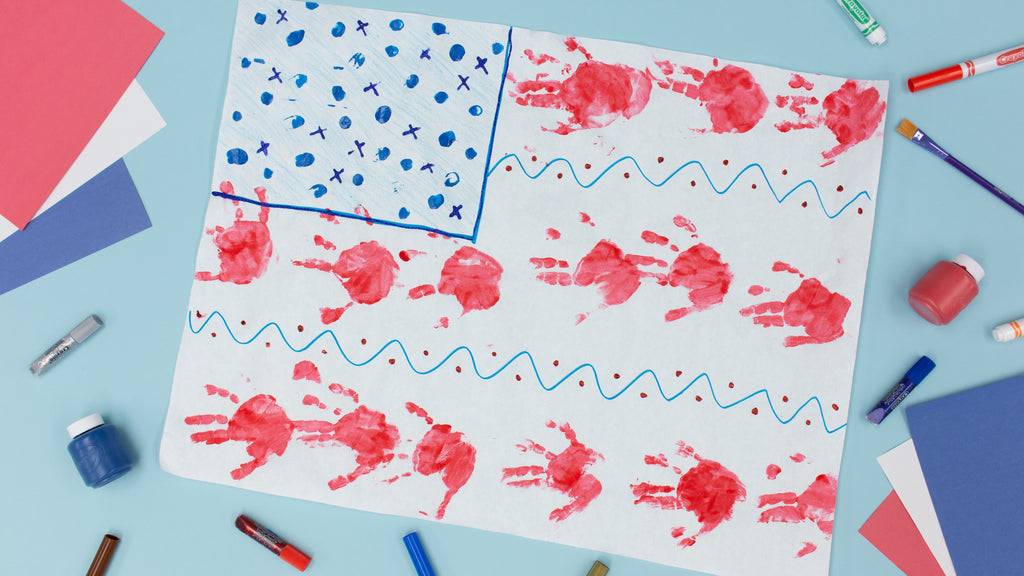 Kids Craft Handprint Flag for July 4th