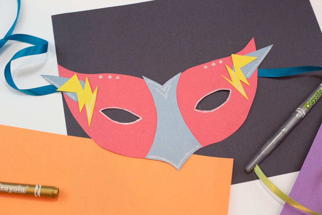 Superhero Construction Paper Halloween Mask Kids Craft