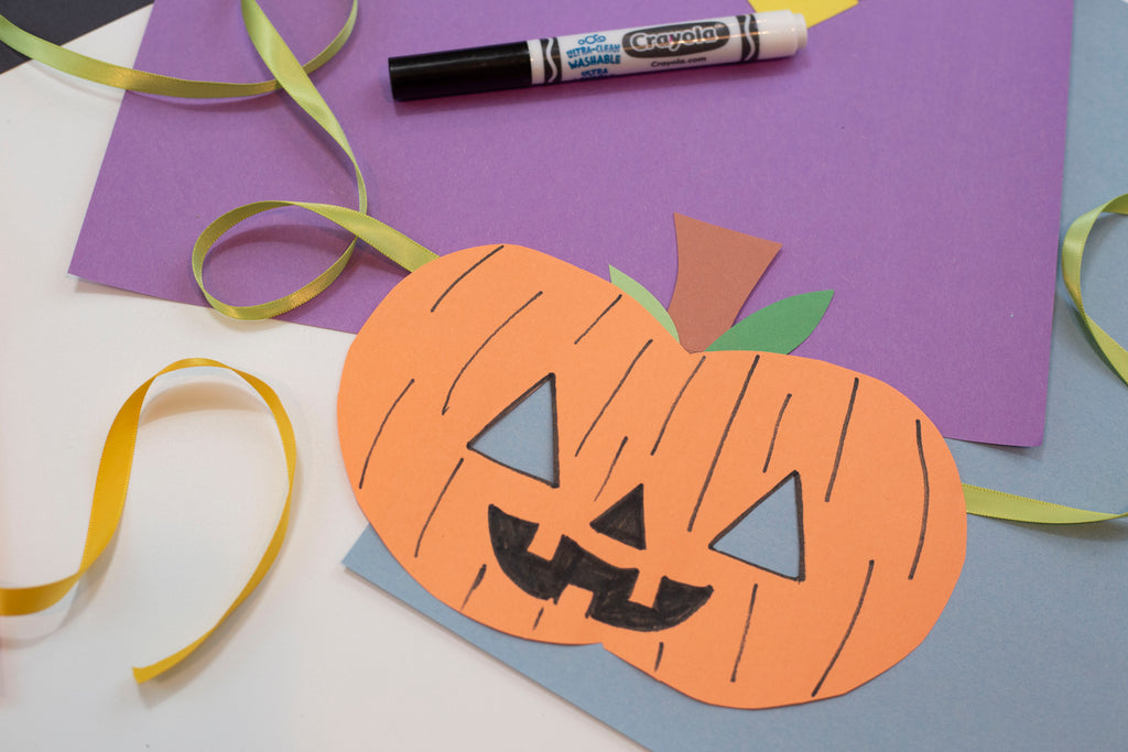 Pumpkin Construction Paper Mask Kids Craft