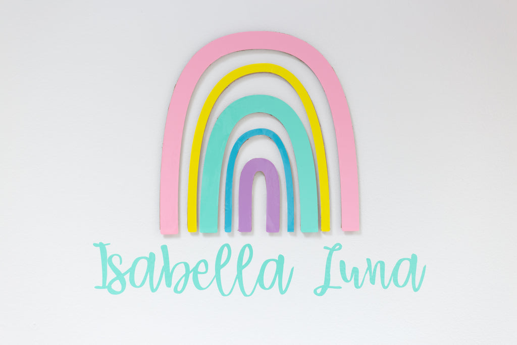 Cricut Modern Rainbow Name Sign for Kids Room