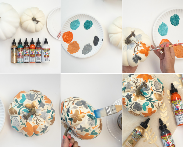 DIY Fall Floral Painted Pumpkins