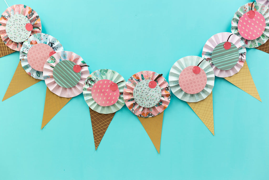 Paper Pinwheel Ice Cream Banner