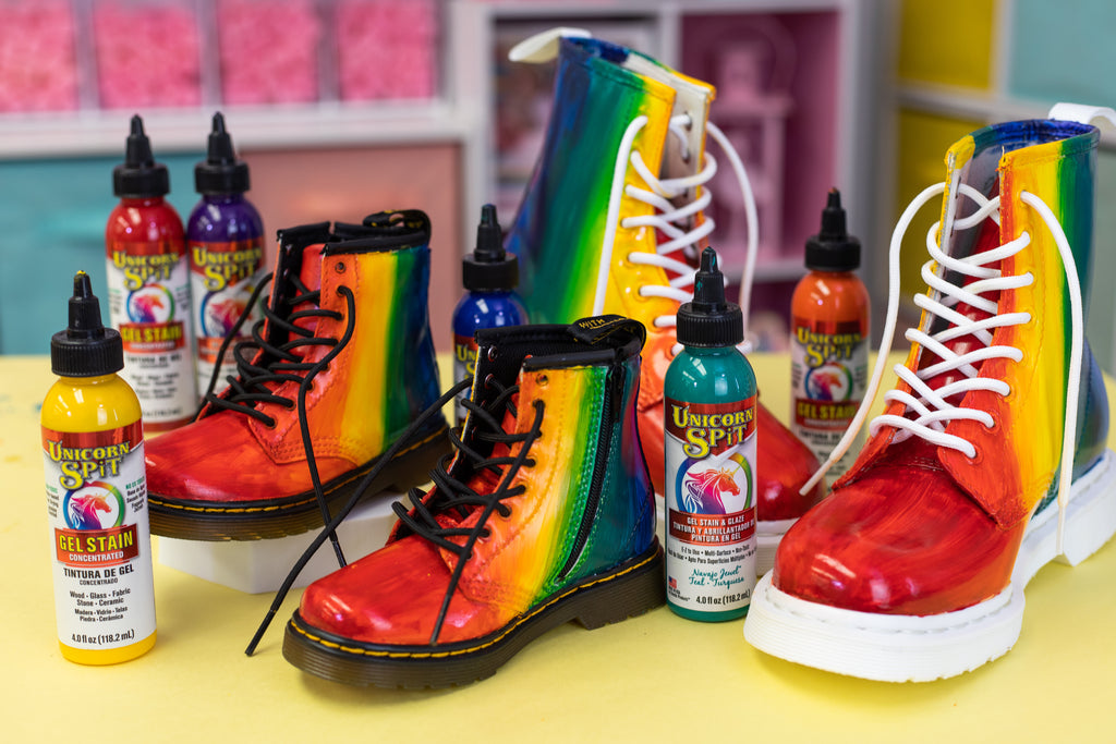 Unicorn SPiT Painted Rainbow Doc Martins – Craft Box Girls