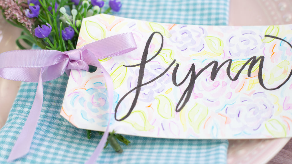 Floral Watercolor Wedding Place Cards