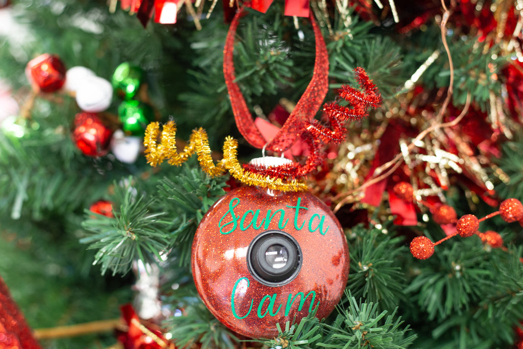 Glitter Santa Cam Ornament